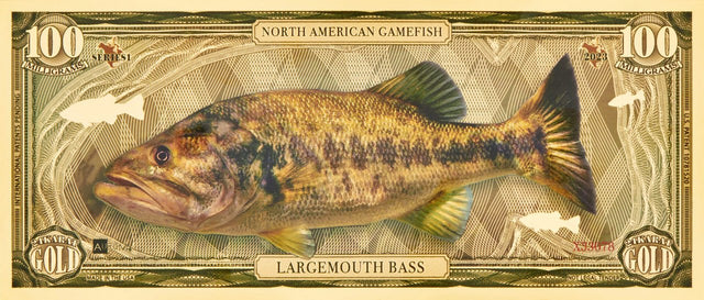 Largemouth Bass Aurum® 100mg 24k Gold Bill