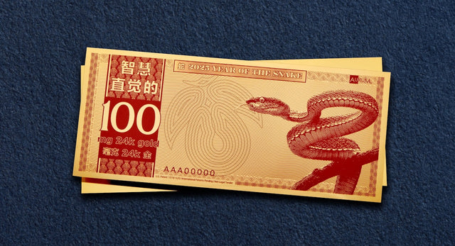 New! Year of the Snake Aurum® 24k Gold Bill 2025