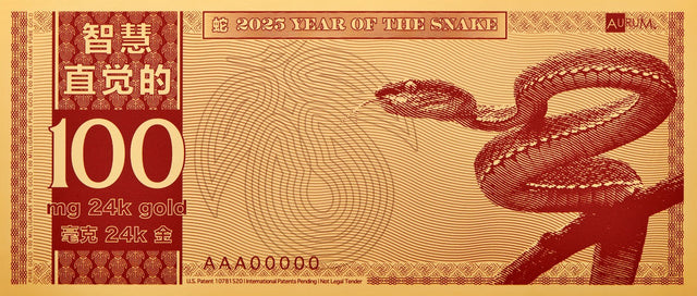 New! Year of the Snake Aurum® 24k Gold Bill 2025