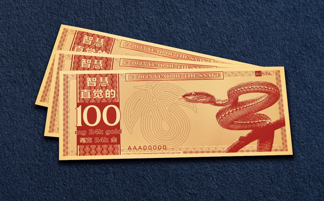 New! Year of the Snake Aurum® 24k Gold Bill 2025